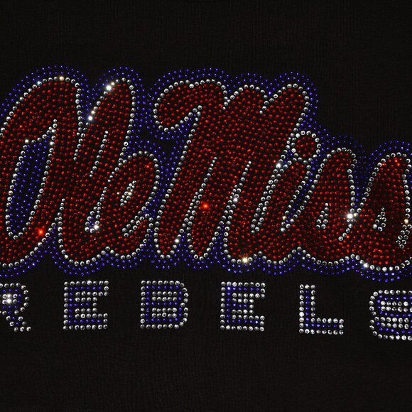 Ole Miss rhinestone RN long sleeve black Shirt XS S M L XL XXL 1X 2X 3X 4X 5X - Picture 3 of 8